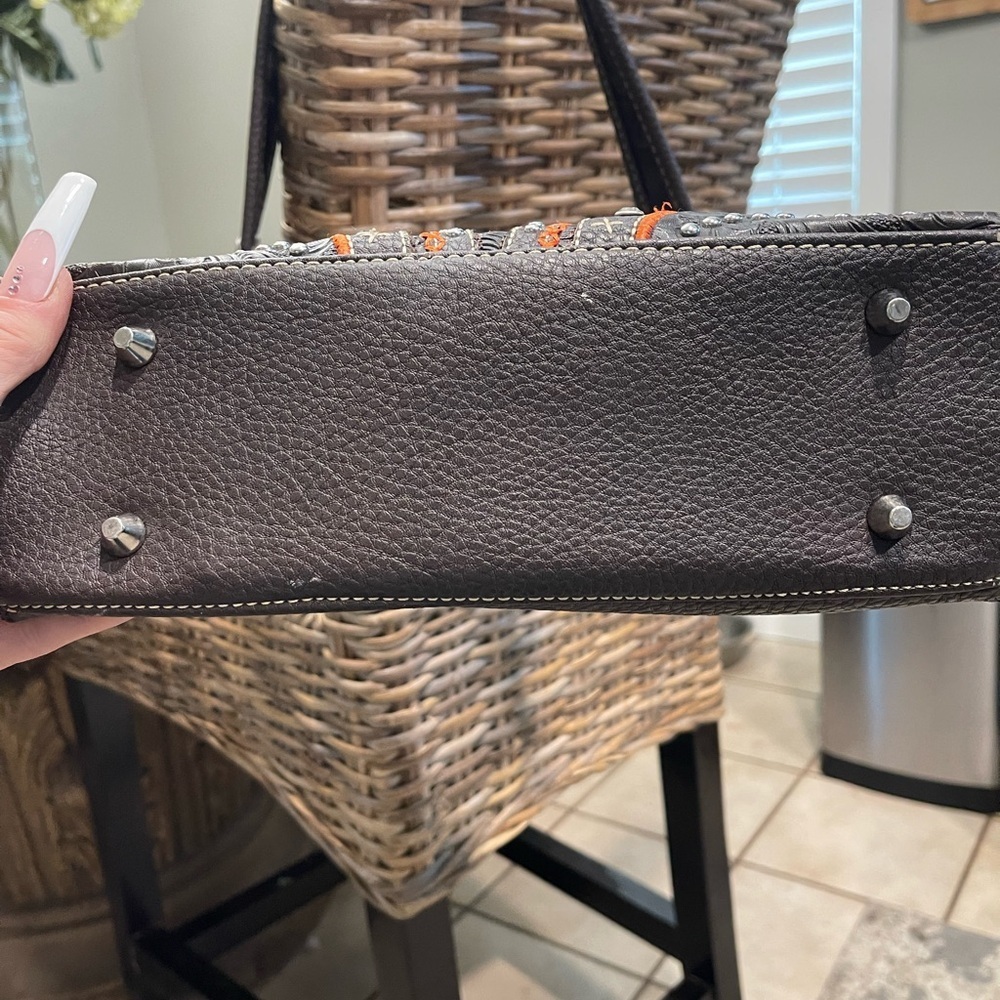 Montana West Black Orange Crossbody Bag Silver Accents Embroidered southwestern‍ - Picture 4 of 7